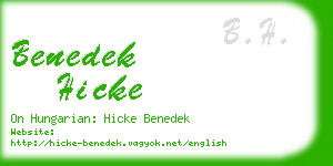 benedek hicke business card